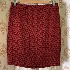 Noir red chevron pencil skirt M